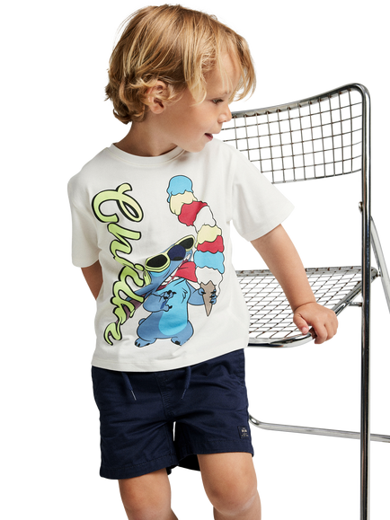 NAME IT Kids' Stitch Graphic T-Shirt, White, White