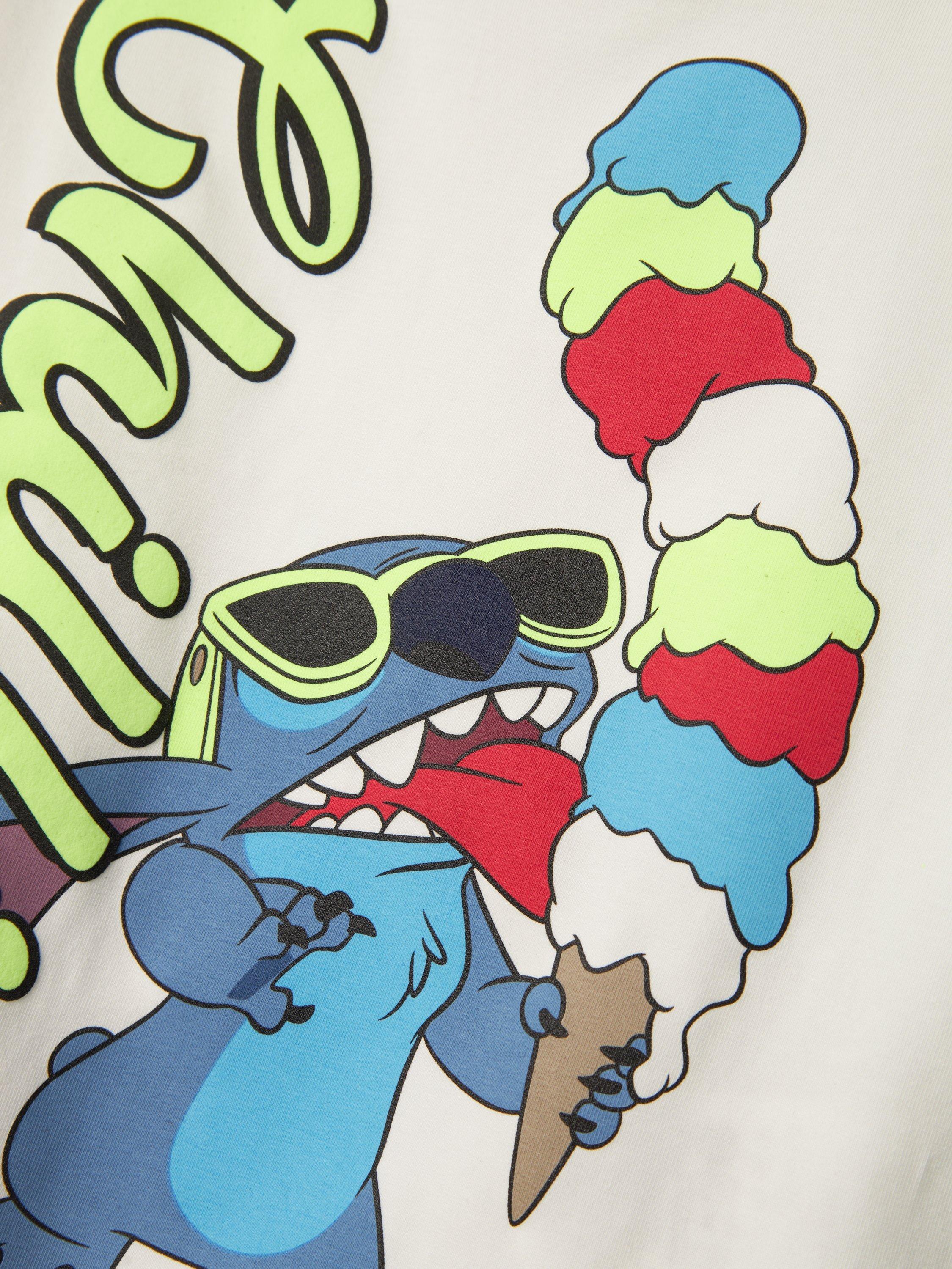 Product image 3 of 3, which shows NAME IT Kids' Stitch Graphic T-Shirt, White, 18-24 months