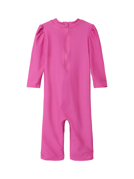 NAME IT Kids' Stitch 3/4 Swimsuit, Carmine Rose - view 2, Carmine Rose