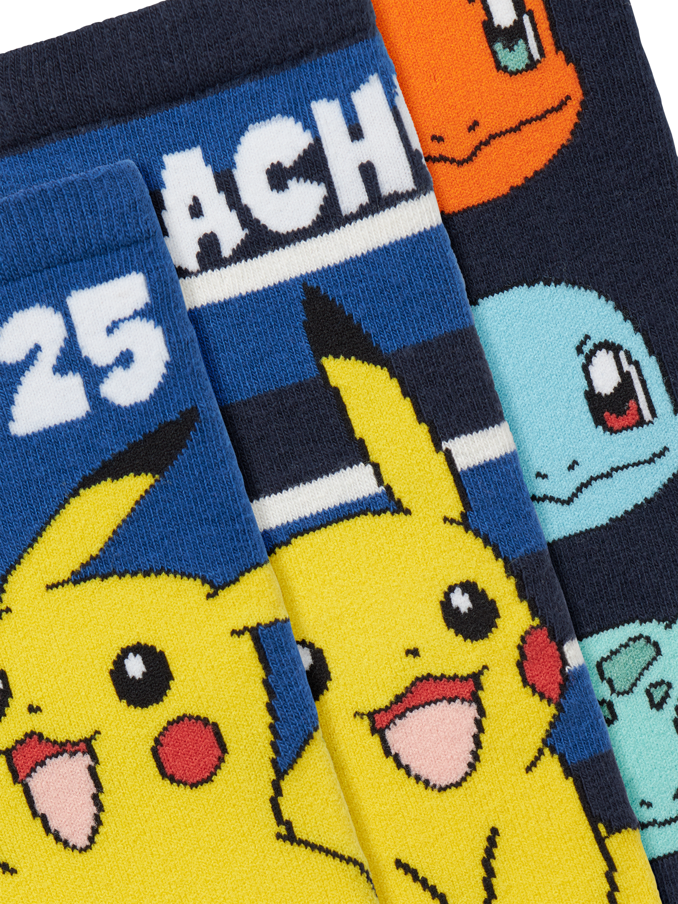 Product image 4 of 4, which shows NAME IT Kids' Pokemon Organic Cotton Rich Socks, Pack of 3, Navy/Multi, 2-3 years