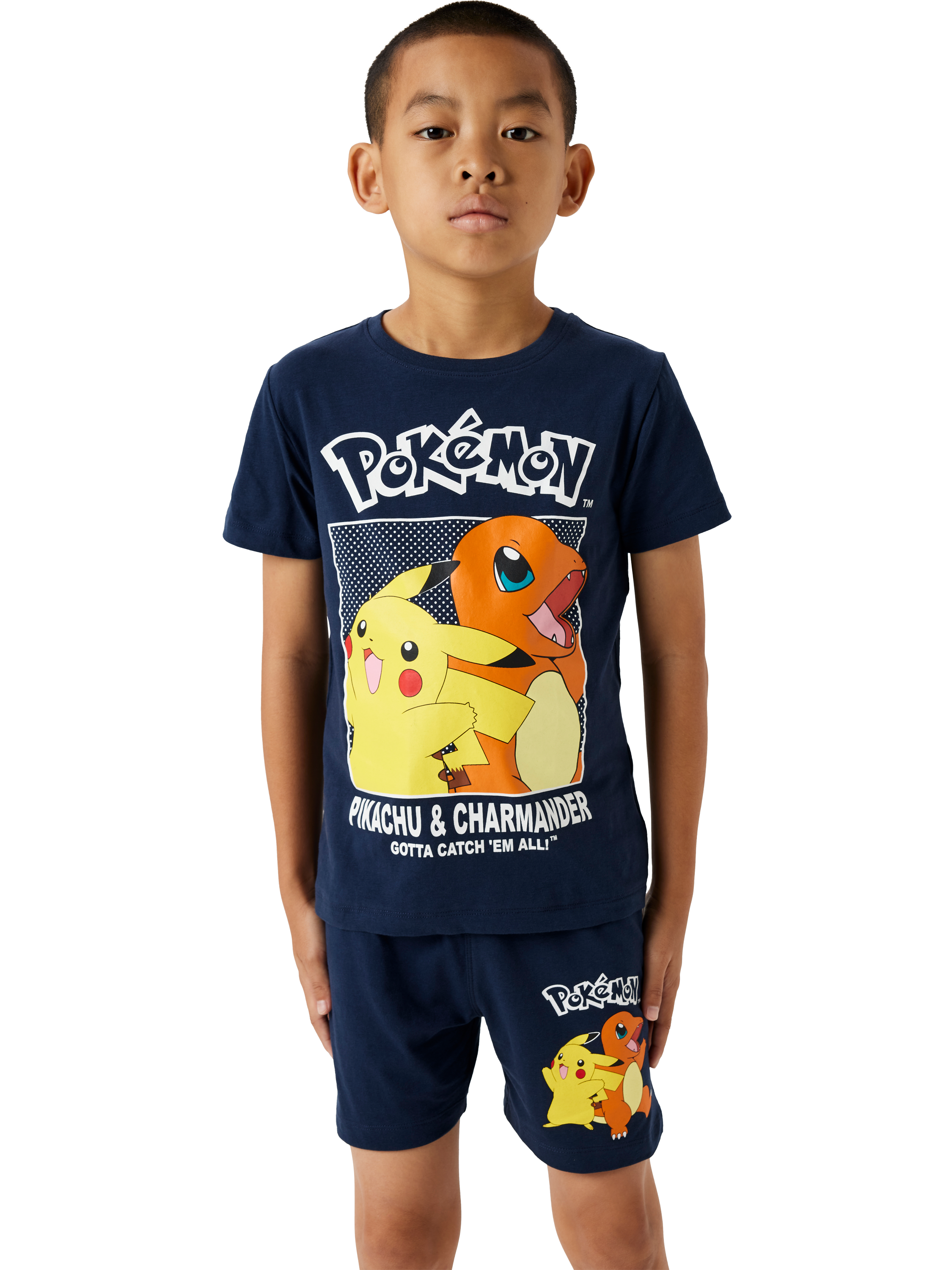 Product image 2 of 5, which shows NAME IT Kids' Pokemon Shortie Pyjama Set, Navy Blazer, 5-6 years