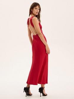 OMNES Aurelia Satin Lace Trim Dress - view 2, Barbados Cherry