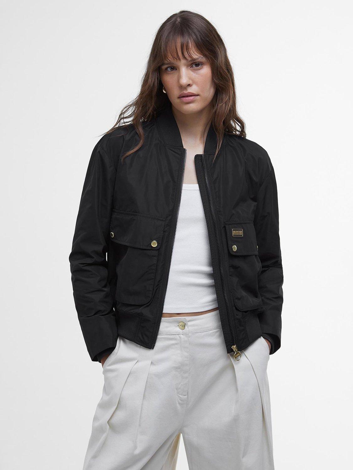 Barbour International Priya Showerproof Bomber Jacket, Black