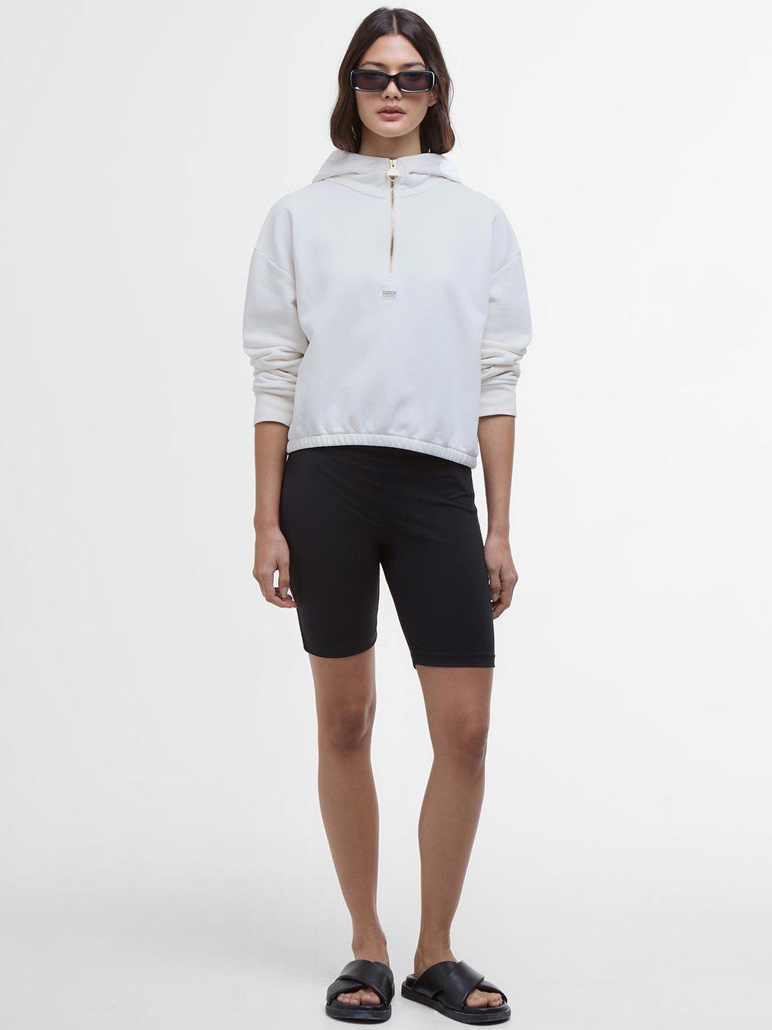 Product image 3 of 6, which shows Barbour International Priya Half Zip Jersey Hoodie, Neutral, 12