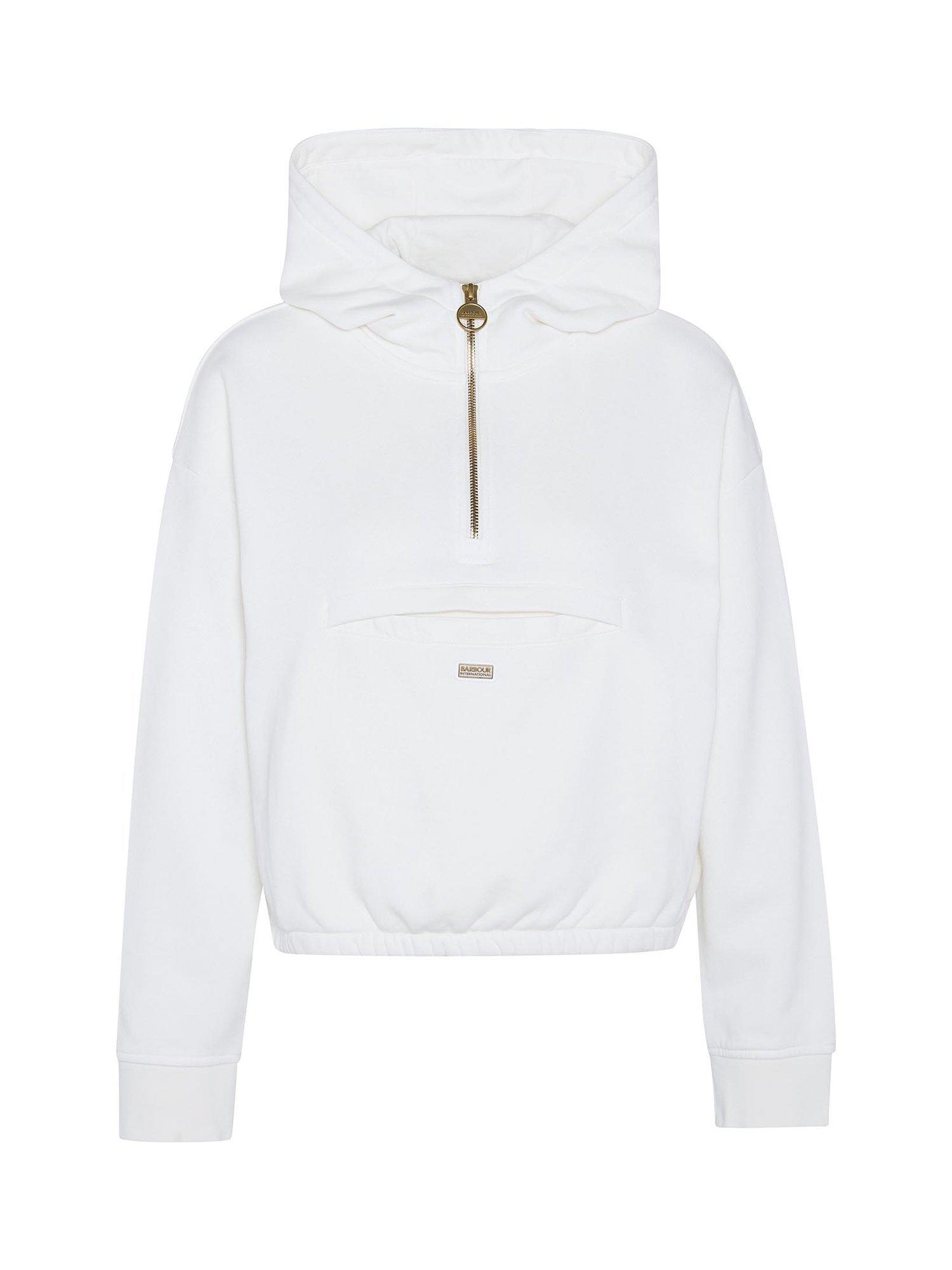 Product image 4 of 6, which shows Barbour International Priya Half Zip Jersey Hoodie, Neutral, 12