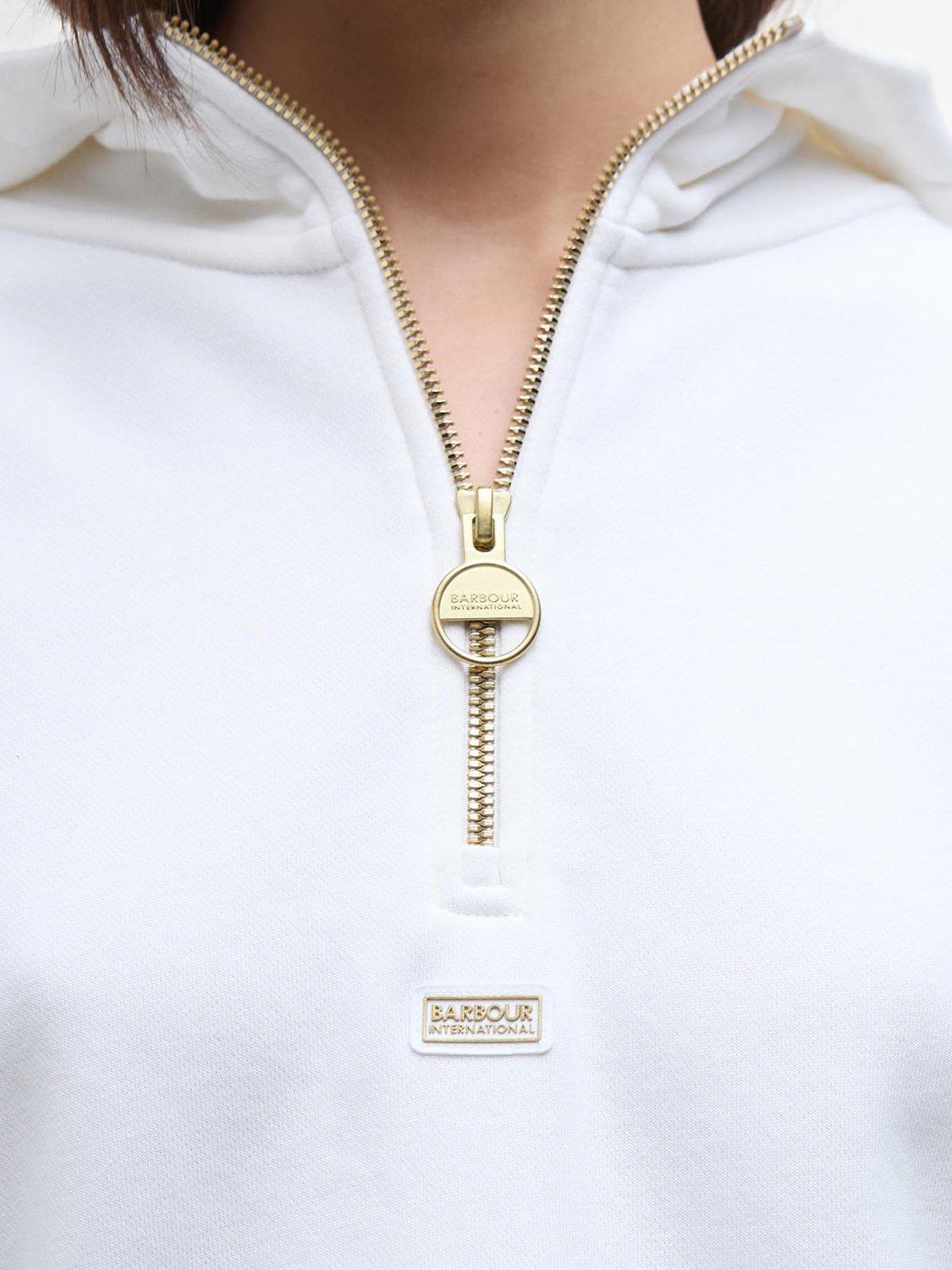 Product image 6 of 6, which shows Barbour International Priya Half Zip Jersey Hoodie, Neutral, 12