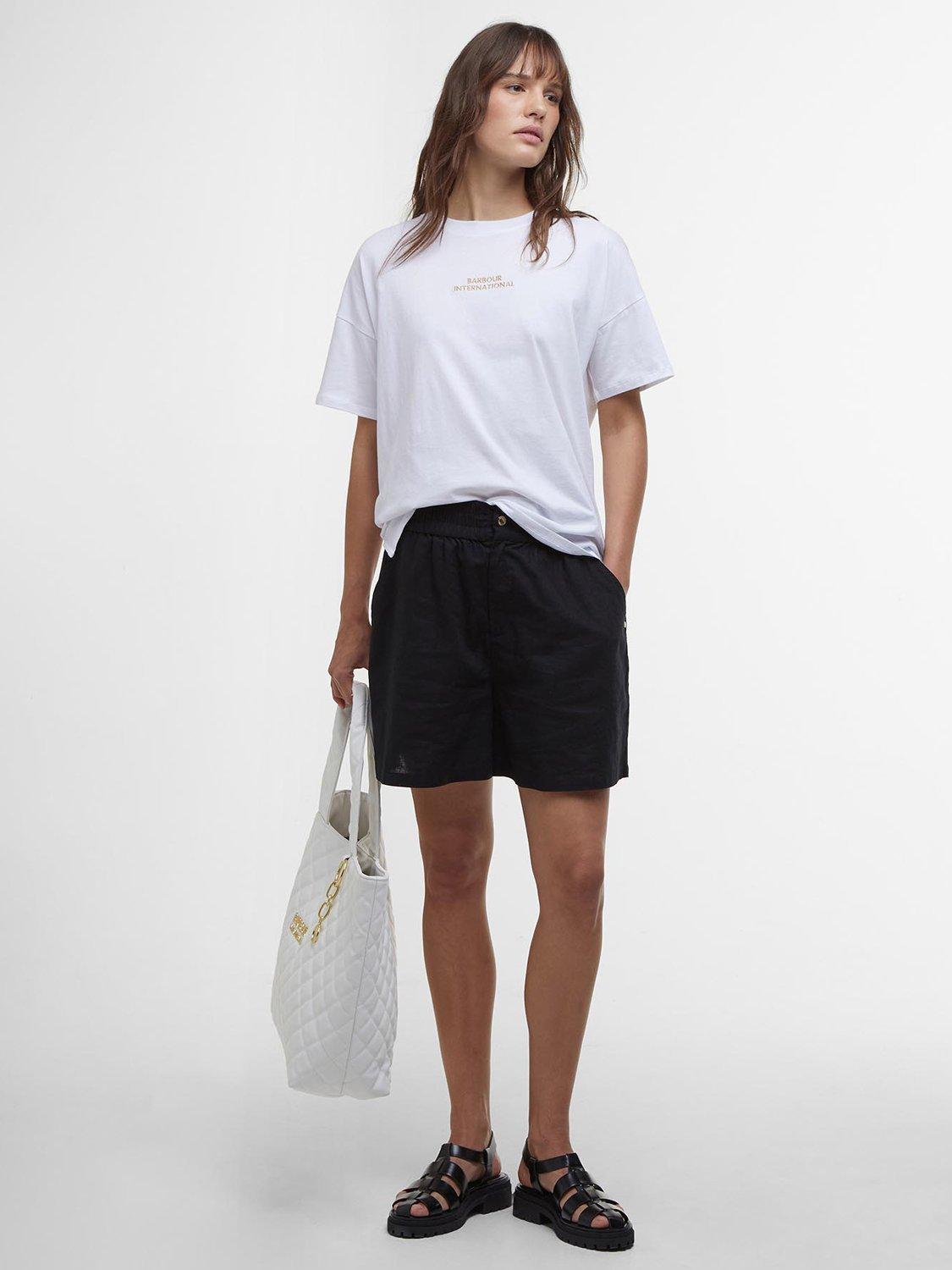 Product image 3 of 5, which shows Barbour International Harlow Logo T-Shirt, White, 8