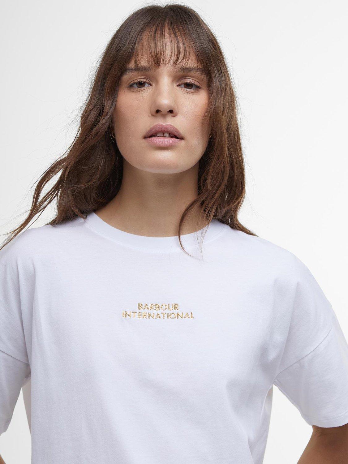 Product image 5 of 5, which shows Barbour International Harlow Logo T-Shirt, White, 8
