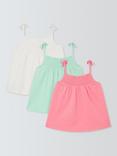 John Lewis Kids' Tie Strap Cami Tops, Pack of 3, Multi