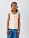 John Lewis Kids' Stripe Ruffle Neck Top, Multi