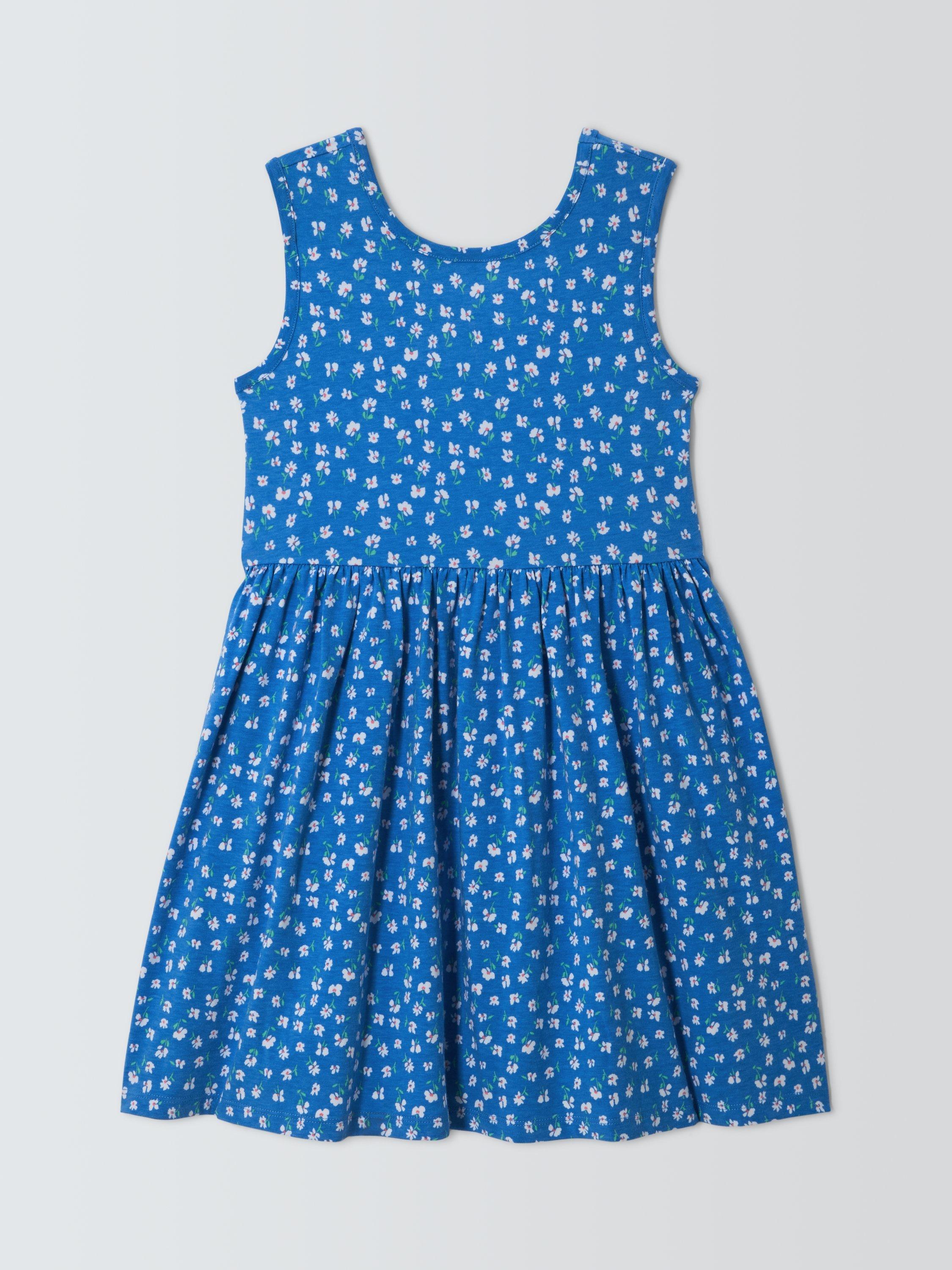 Product image 7 of 7, which shows John Lewis Kids' Ditsy Jersey Dress, Blue/White, 2 years