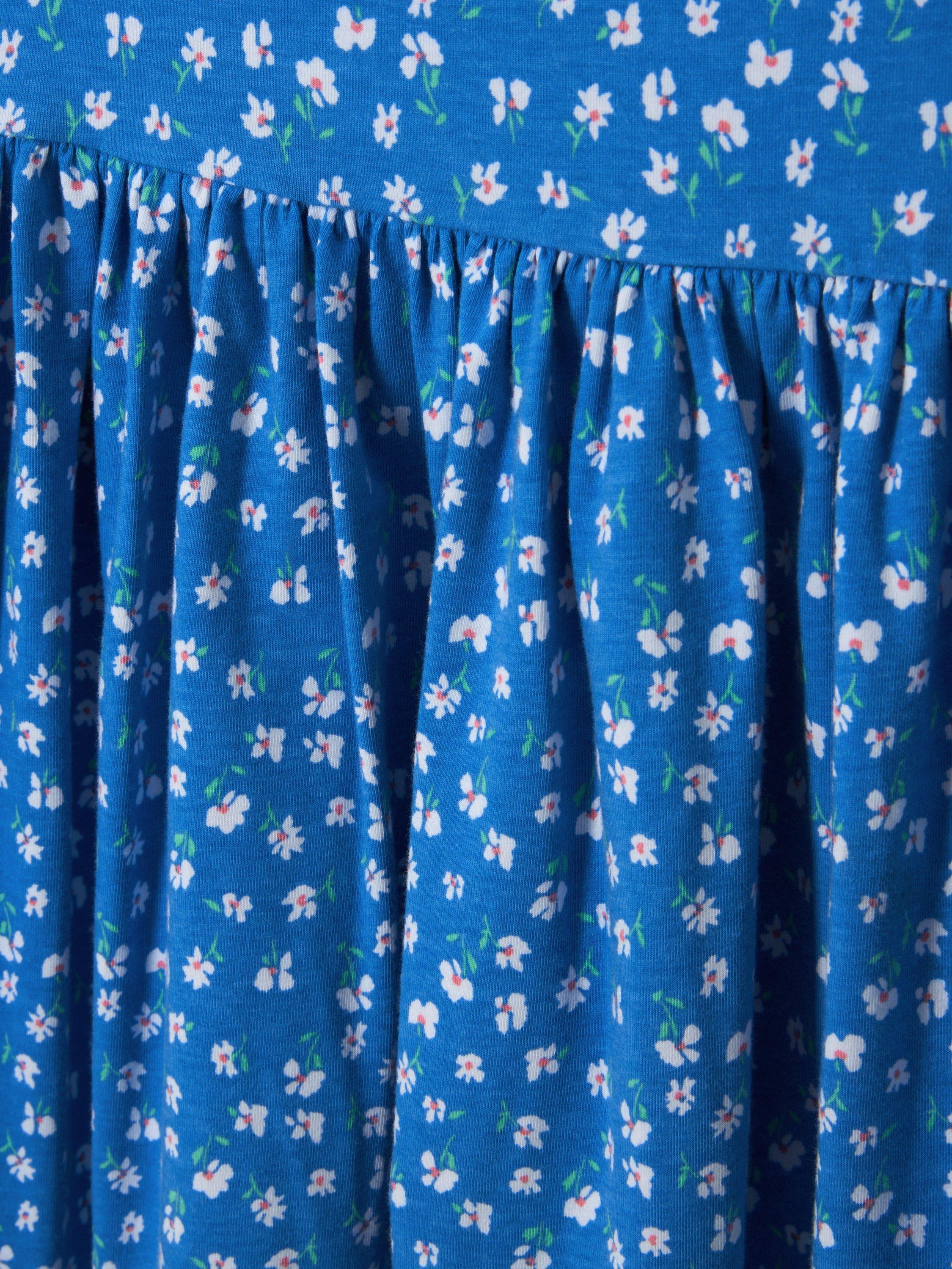 Product image 6 of 7, which shows John Lewis Kids' Ditsy Jersey Dress, Blue/White, 2 years