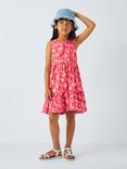 John Lewis Kids' Floral Jersey Dress, White/Pink