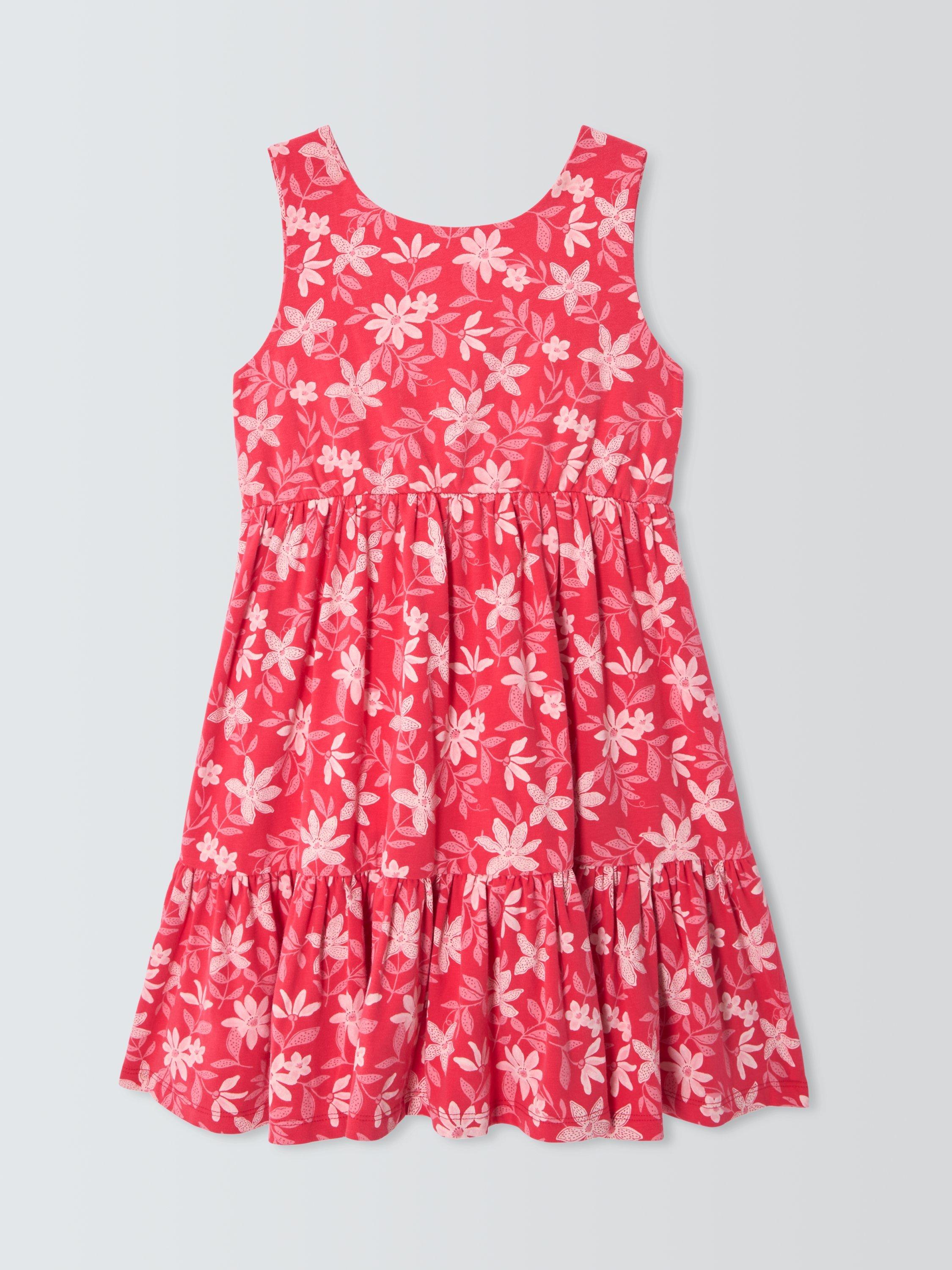Product image 3 of 7, which shows John Lewis Kids' Floral Jersey Dress, White/Pink, 2 years