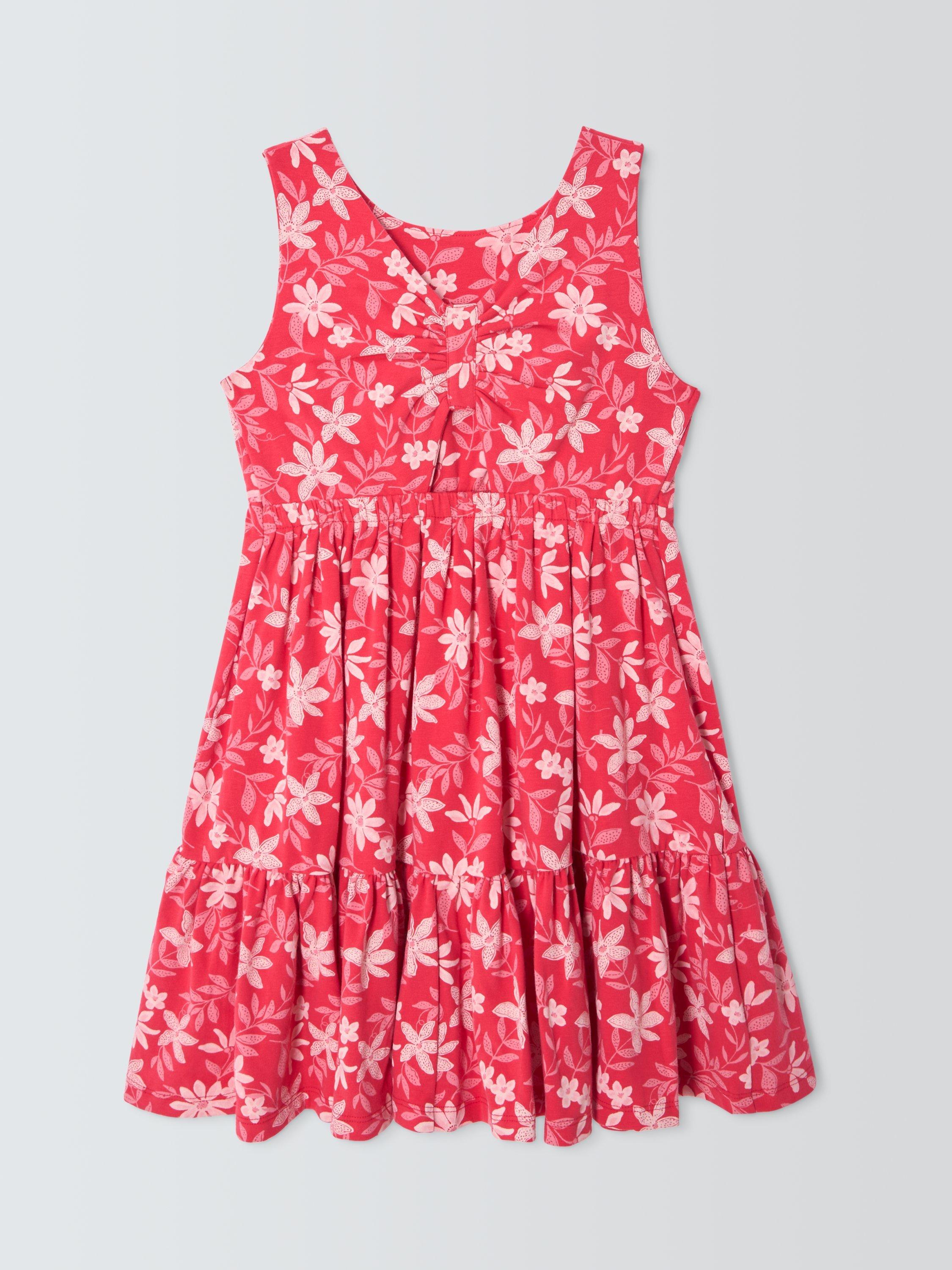 Product image 7 of 7, which shows John Lewis Kids' Floral Jersey Dress, White/Pink, 2 years