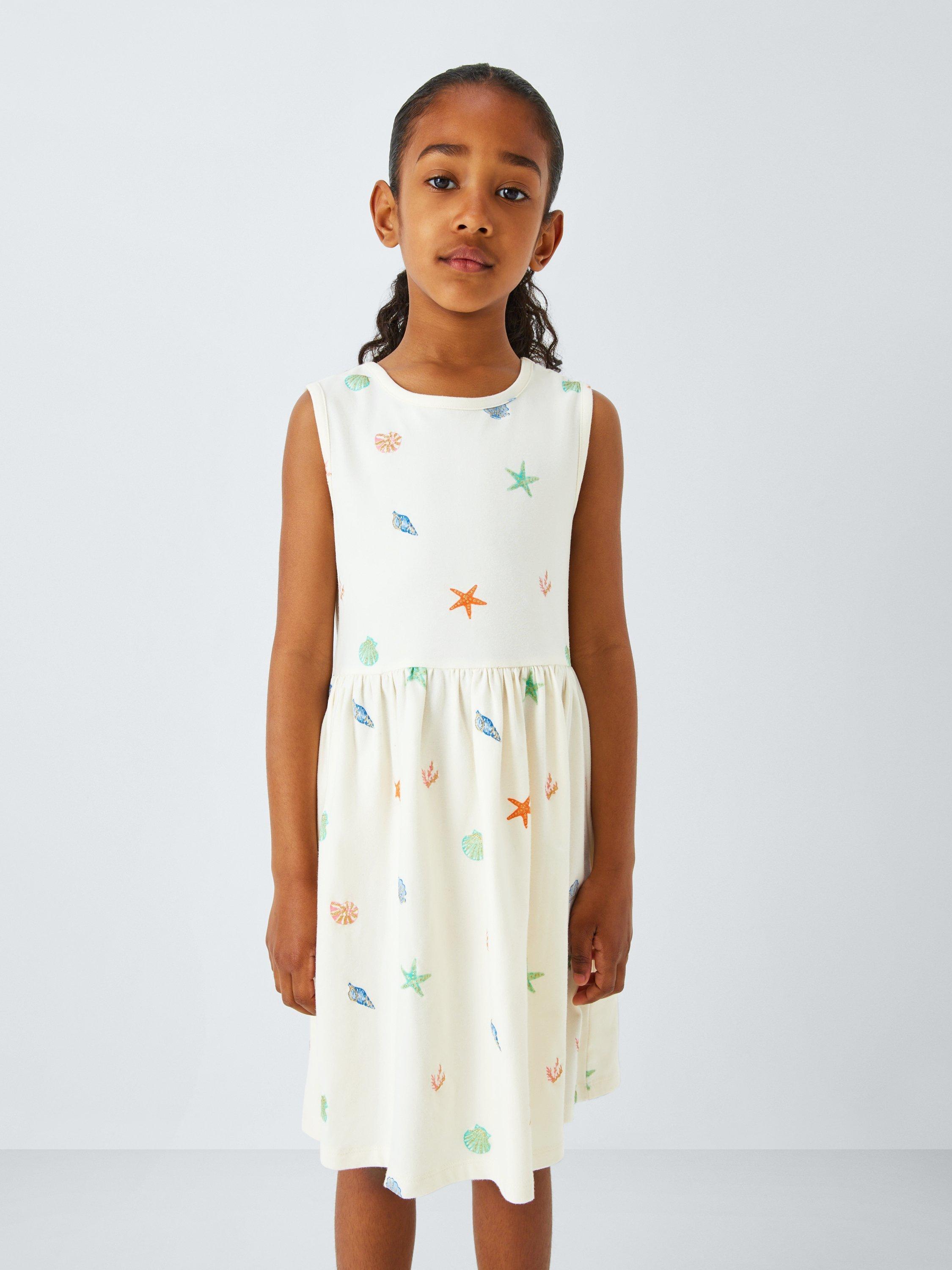 Product image 1 of 7, which shows John Lewis Kids' Shell Jersey Dress, Multi, 2 years