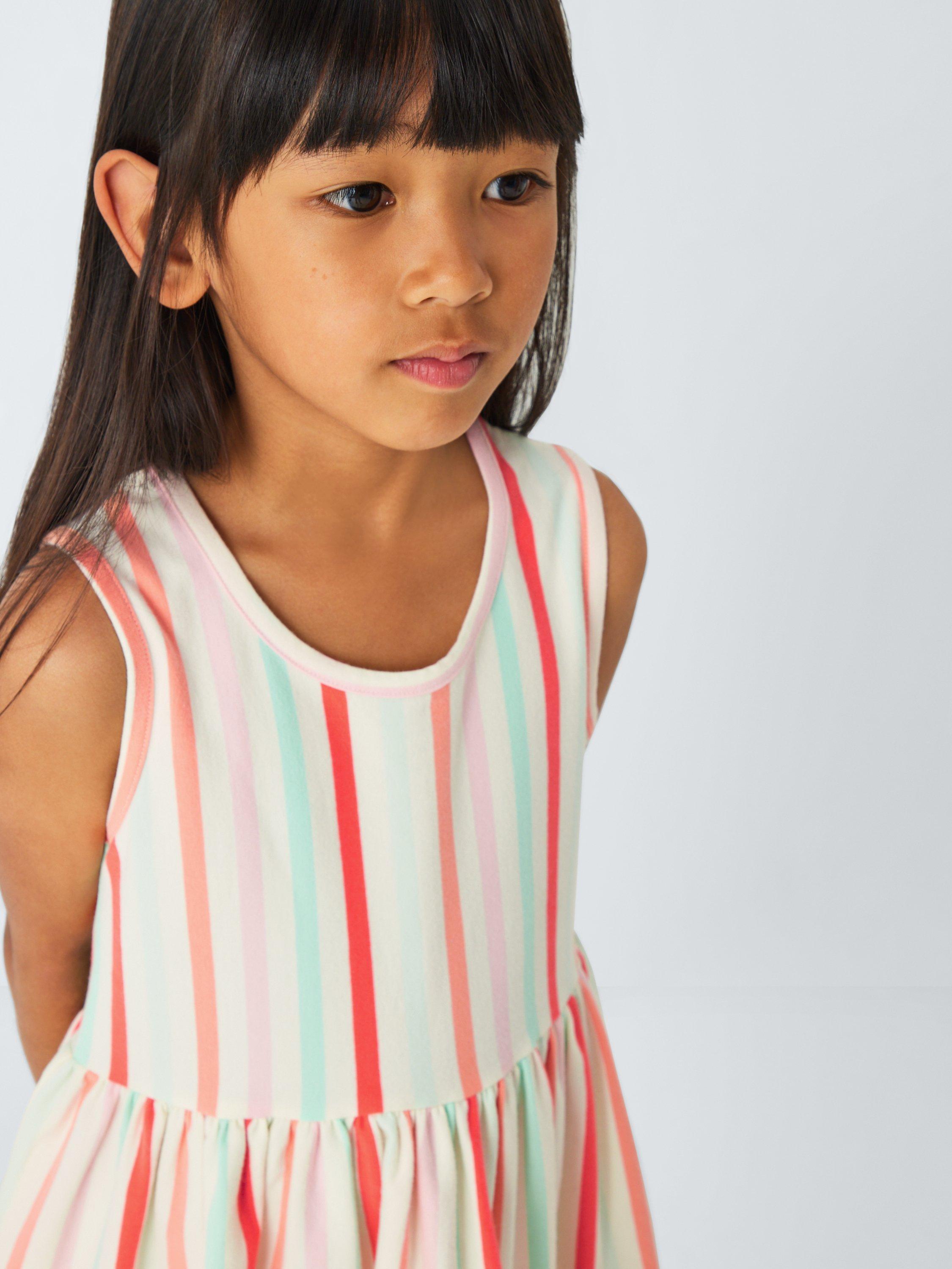 Product image 4 of 7, which shows John Lewis Kids' Stripe Jersey Dress, Multi, 2 years