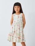 John Lewis Kids' Tropical Jersey Tiered Dress, Multi