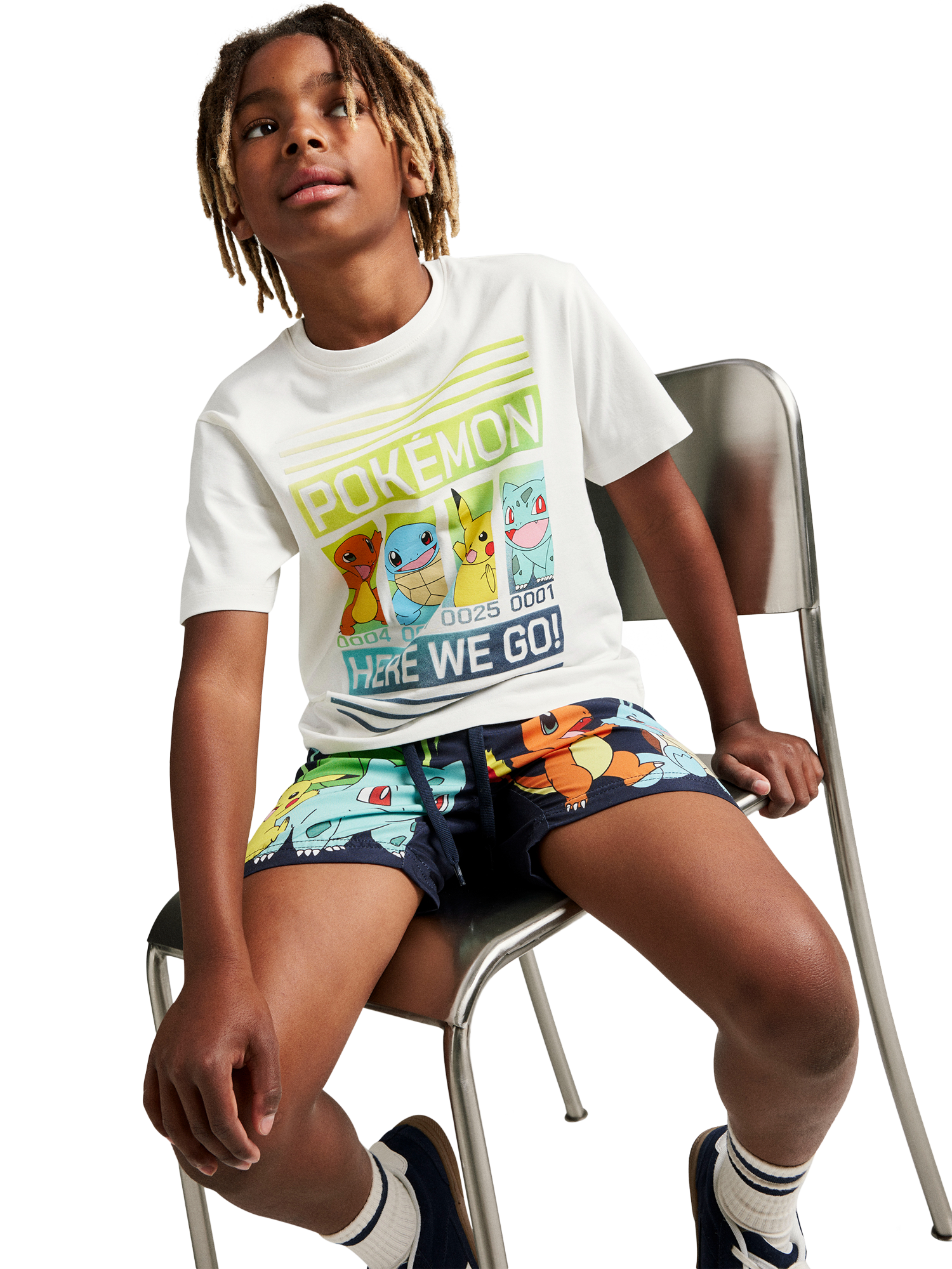Product image 2 of 4, which shows NAME IT Kids' Pokémon Swim Shorts, Navy/Multi, 9 years