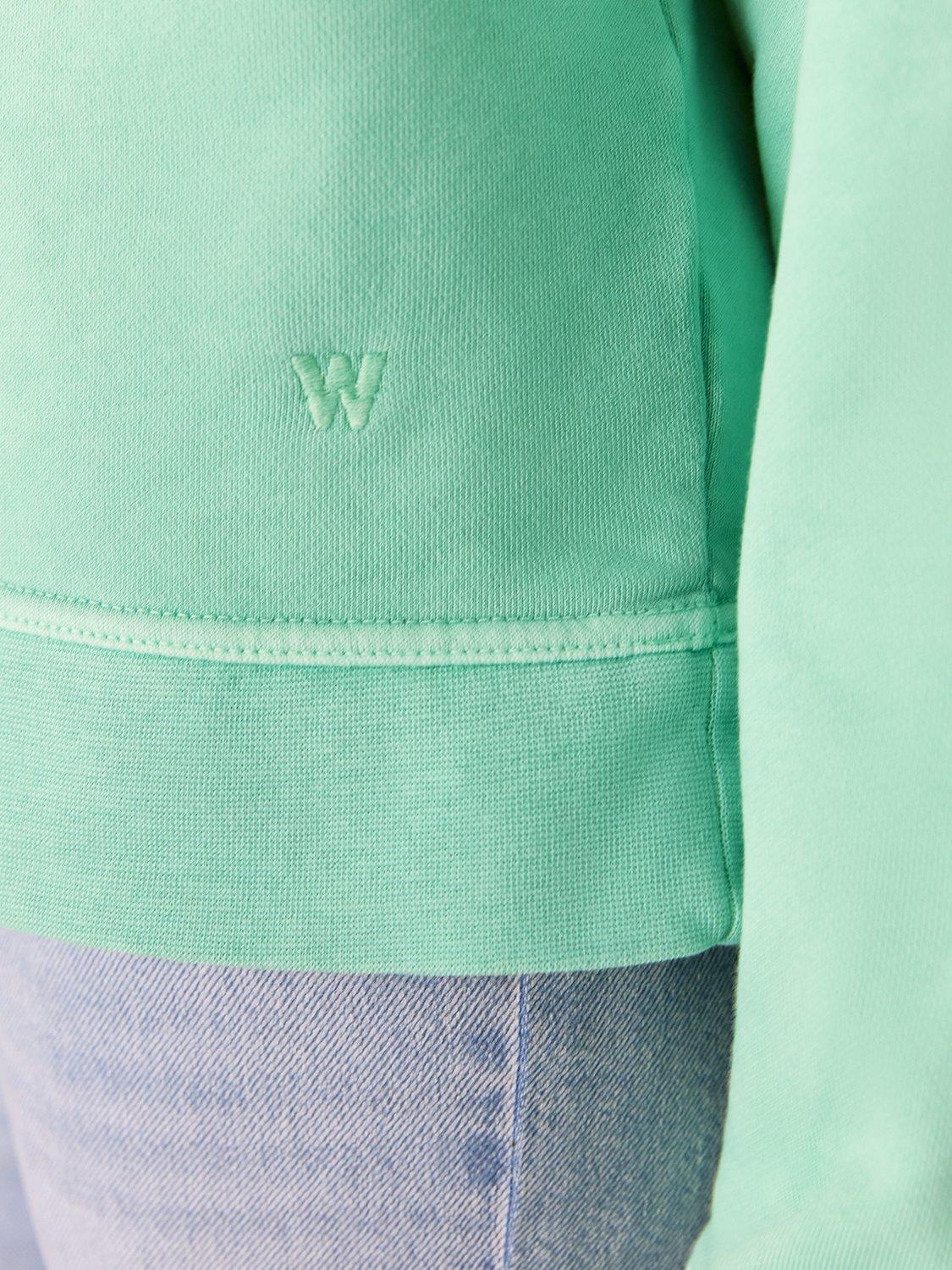 Product image 5 of 6, which shows Whistles Relaxed Fit Jersey Jumper, Green, XS