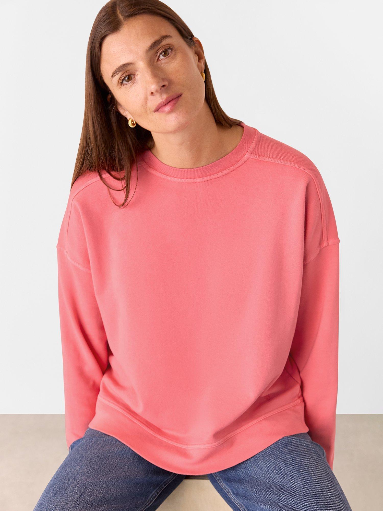 Whistles Round Neck Relaxed Sweater, Pink