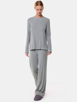Whistles Rib Jersey Pyjama Top, Grey, Grey