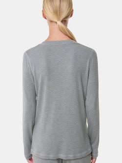 Whistles Rib Jersey Pyjama Top, Grey - view 2, Grey