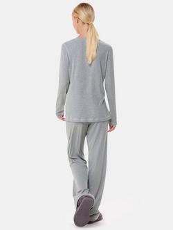Whistles Rib Jersey Pyjama Bottoms, Grey - view 2, Grey