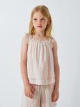 John Lewis Kids' Stripe Double Strap Top, White, Orange