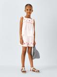 John Lewis Kids' Sea Embroidered Shorts, White, Pink, Orange