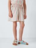 John Lewis Kids' Stripe Stitch Shorts, Beige, Pink