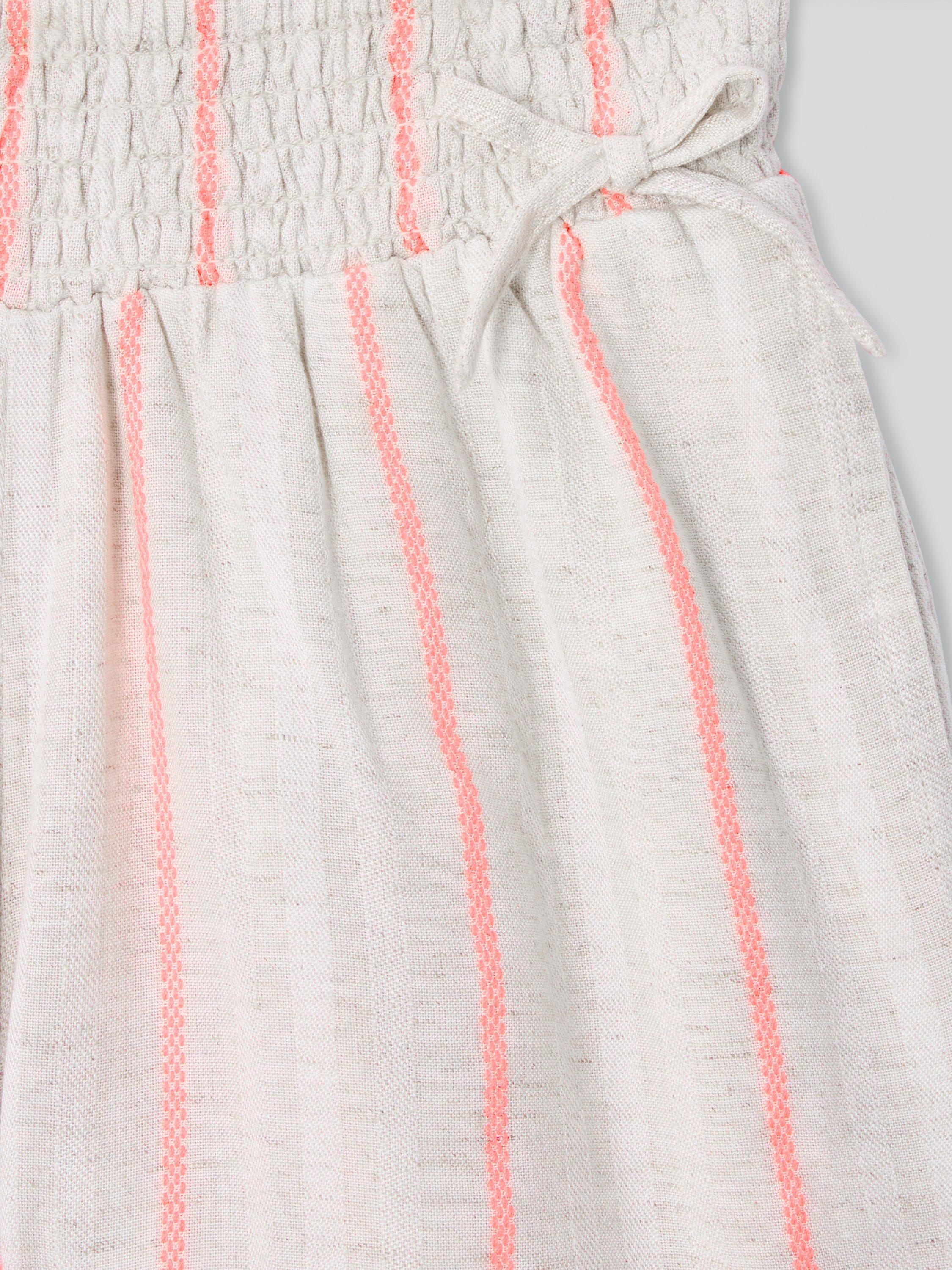 Product image 6 of 7, which shows John Lewis Kids' Stripe Stitch Shorts, Beige, Pink, 3 years