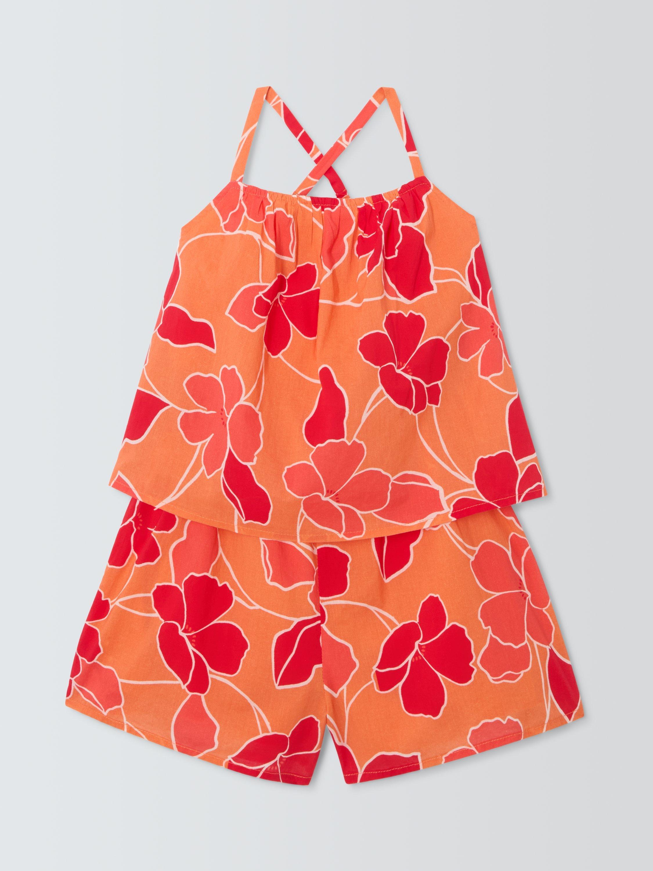 Product image 3 of 7, which shows John Lewis Kids' Floral Cross Strap Playsuit, Multi, 2 years
