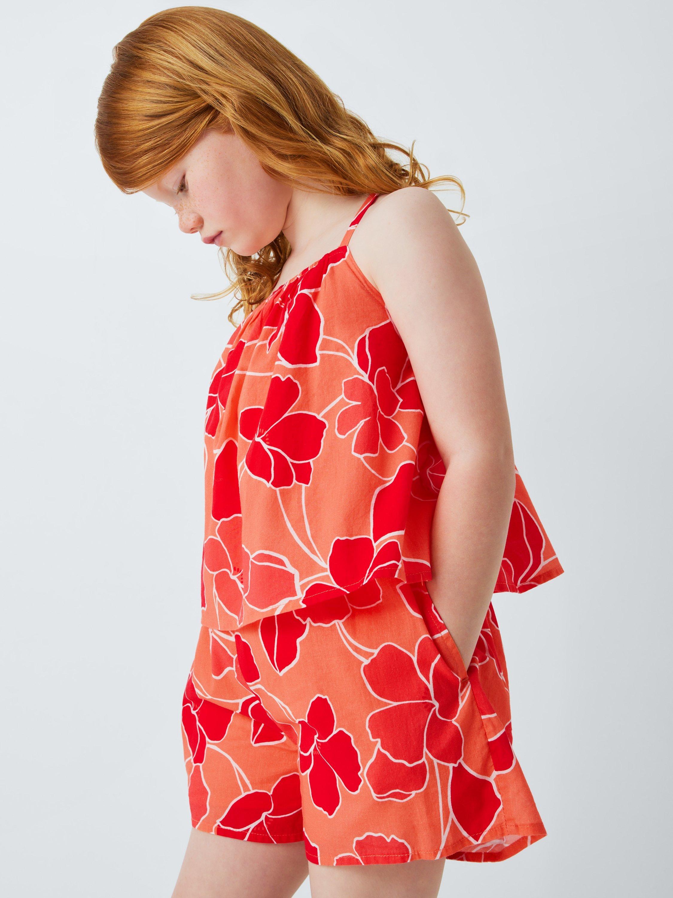 Product image 5 of 7, which shows John Lewis Kids' Floral Cross Strap Playsuit, Multi, 2 years