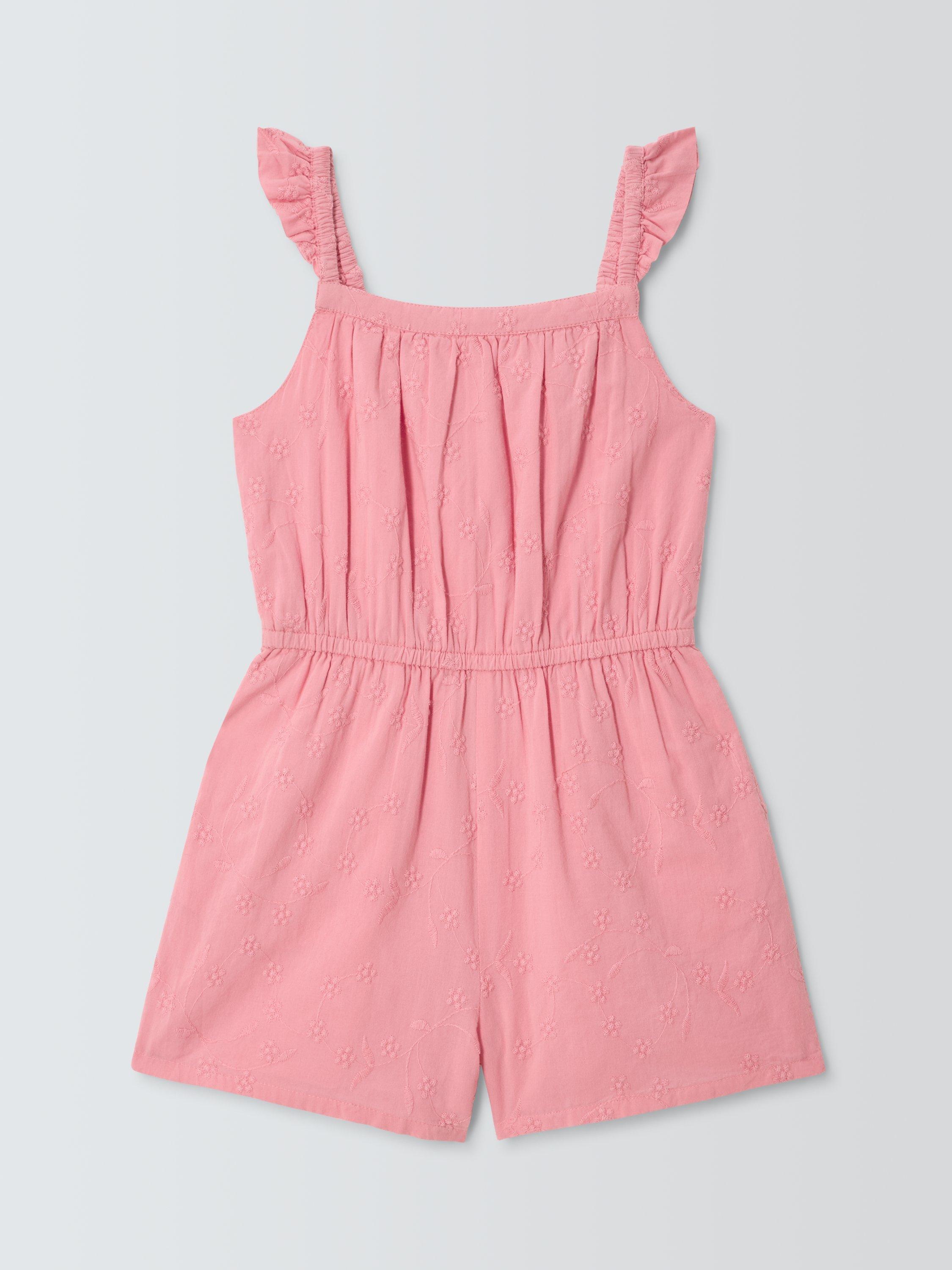 Product image 3 of 7, which shows John Lewis Kids' Broderie Anglaise Embroidered Playsuit, Multi, 2 years