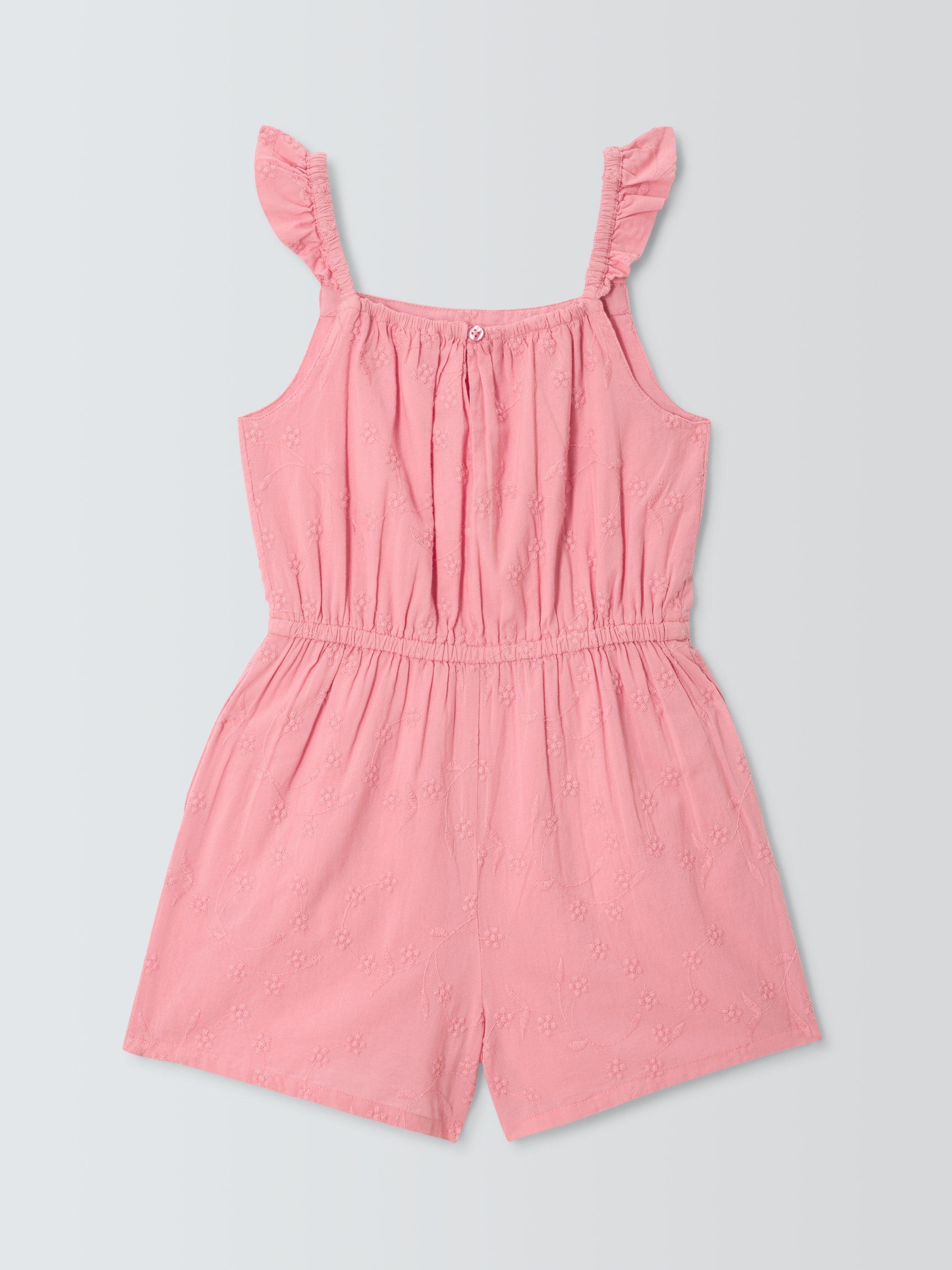 Product image 4 of 7, which shows John Lewis Kids' Broderie Anglaise Embroidered Playsuit, Multi, 2 years