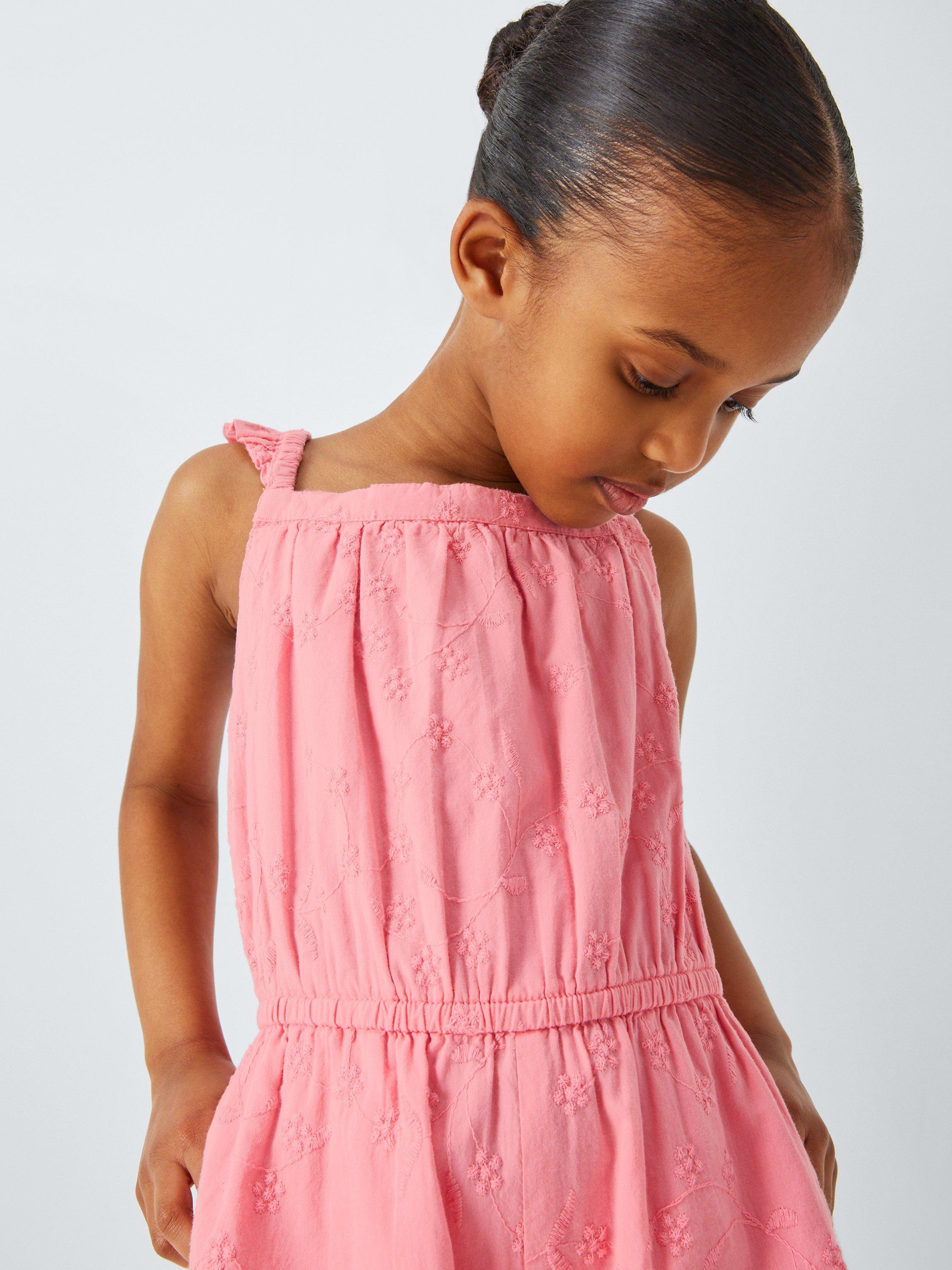 Product image 6 of 7, which shows John Lewis Kids' Broderie Anglaise Embroidered Playsuit, Multi, 2 years