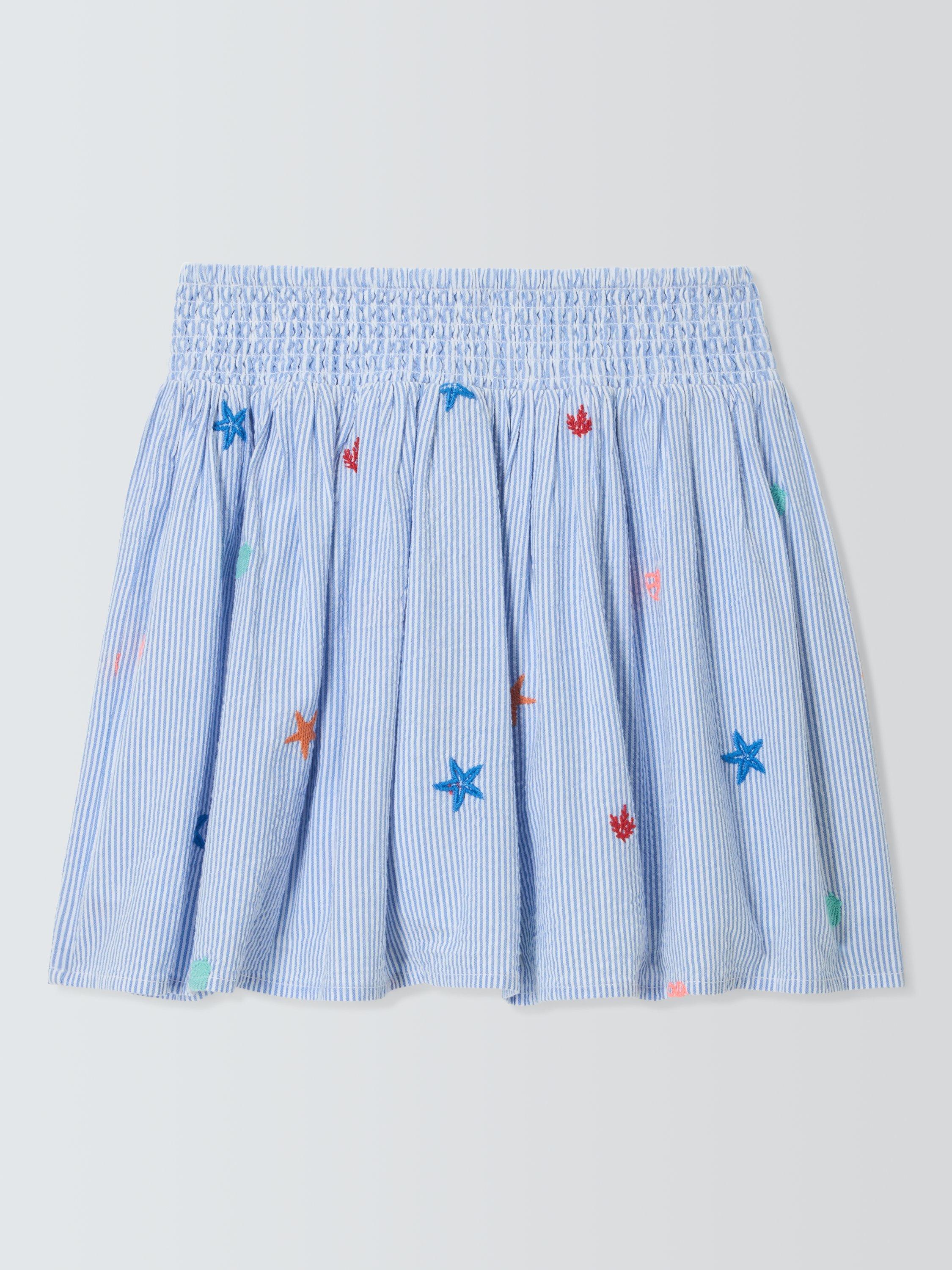 Product image 3 of 7, which shows John Lewis Kids' Sea Embroidered Stripe Skirt, Multi, 4 years
