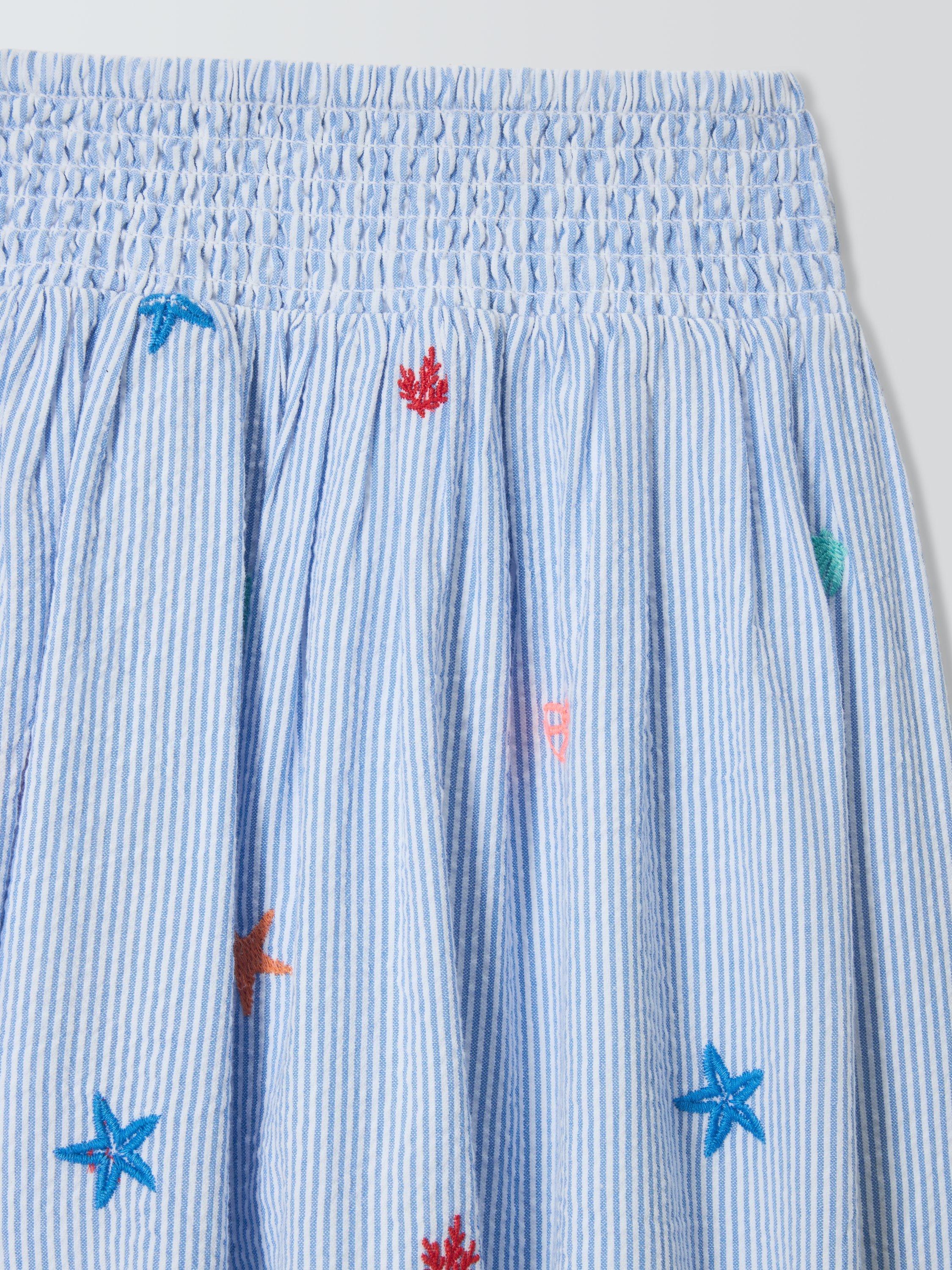 Product image 6 of 7, which shows John Lewis Kids' Sea Embroidered Stripe Skirt, Multi, 4 years