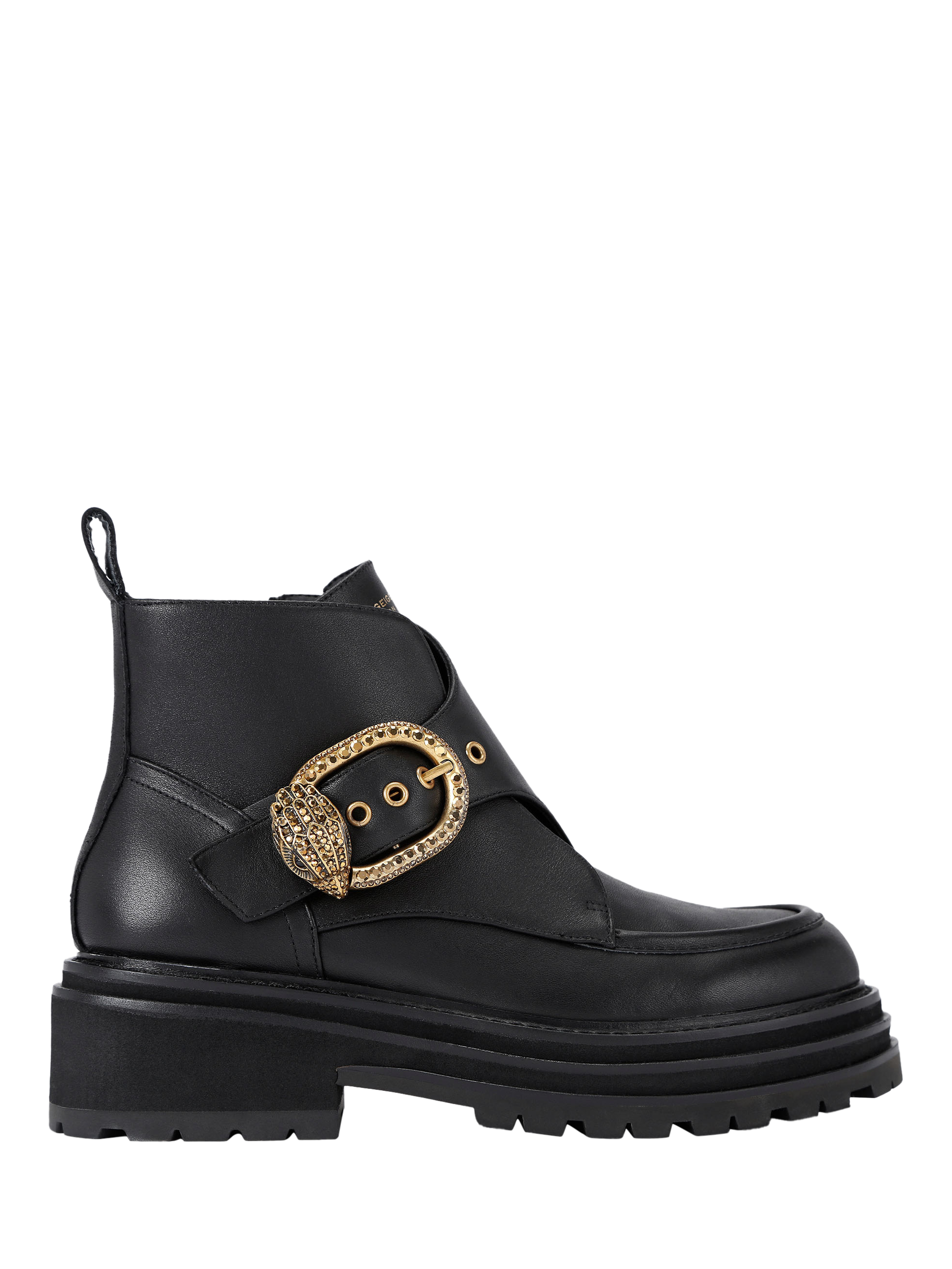 Product image 1 of 6, which shows Kurt Geiger London Mayfair Leather Chunky Ankle Boots, Black, 3