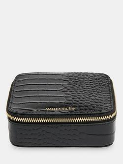 Whistles Aelia Leather Jewellery Box, Black, Black