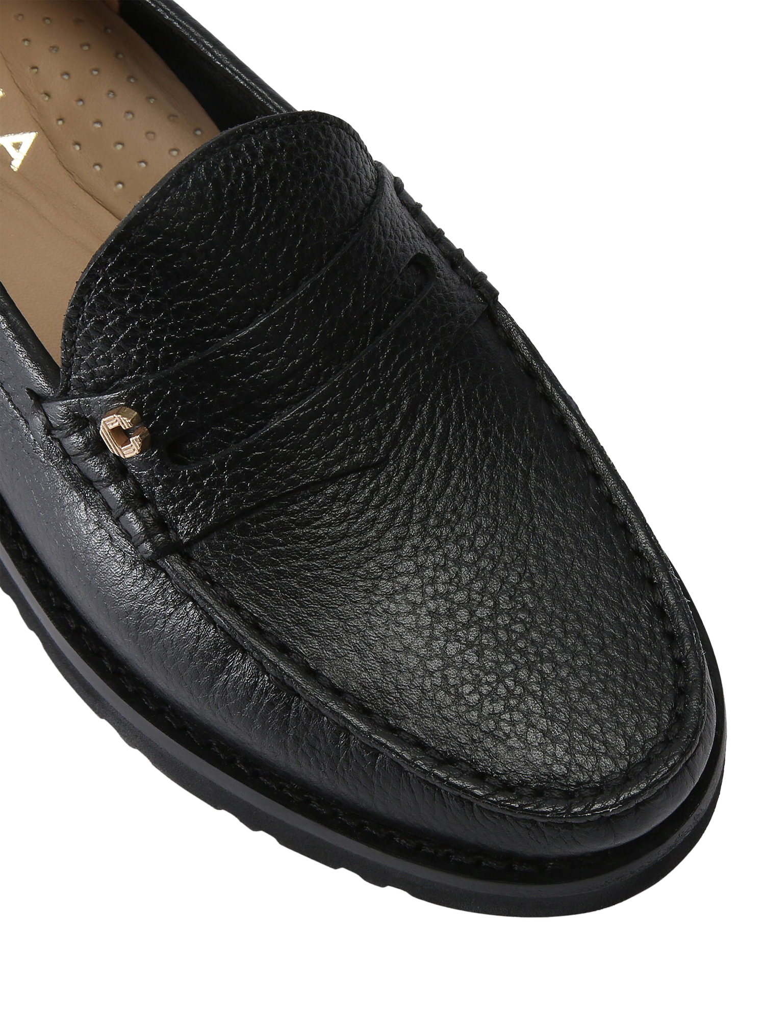 Product image 4 of 4, which shows Carvela Alba Leather Slip-On Loafers, Black, 3
