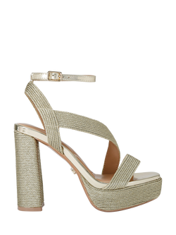 Carvela Gala Jewel Platform Heeled Sandals, Gold