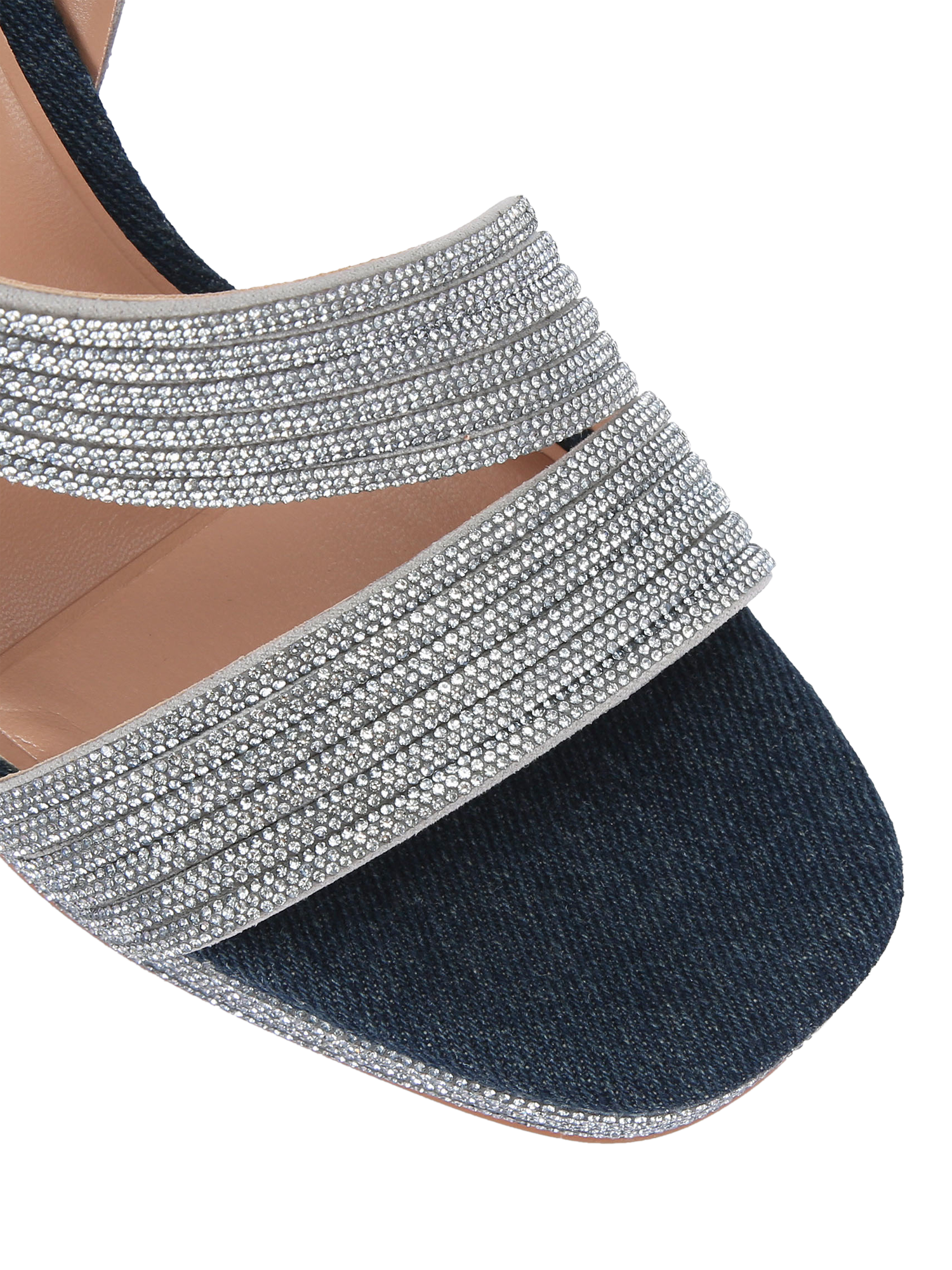 Product image 5 of 5, which shows Carvela Gala Jewel Embellished Wedge Heeled Sandals, Blue Denim, 3