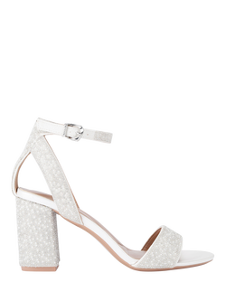 Carvela Kianni Embellished Block Heel Sandals, White, White