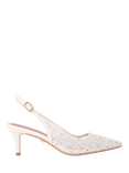 Carvela Positano Floral Mesh Pointed Slingback Courts, White/Multi