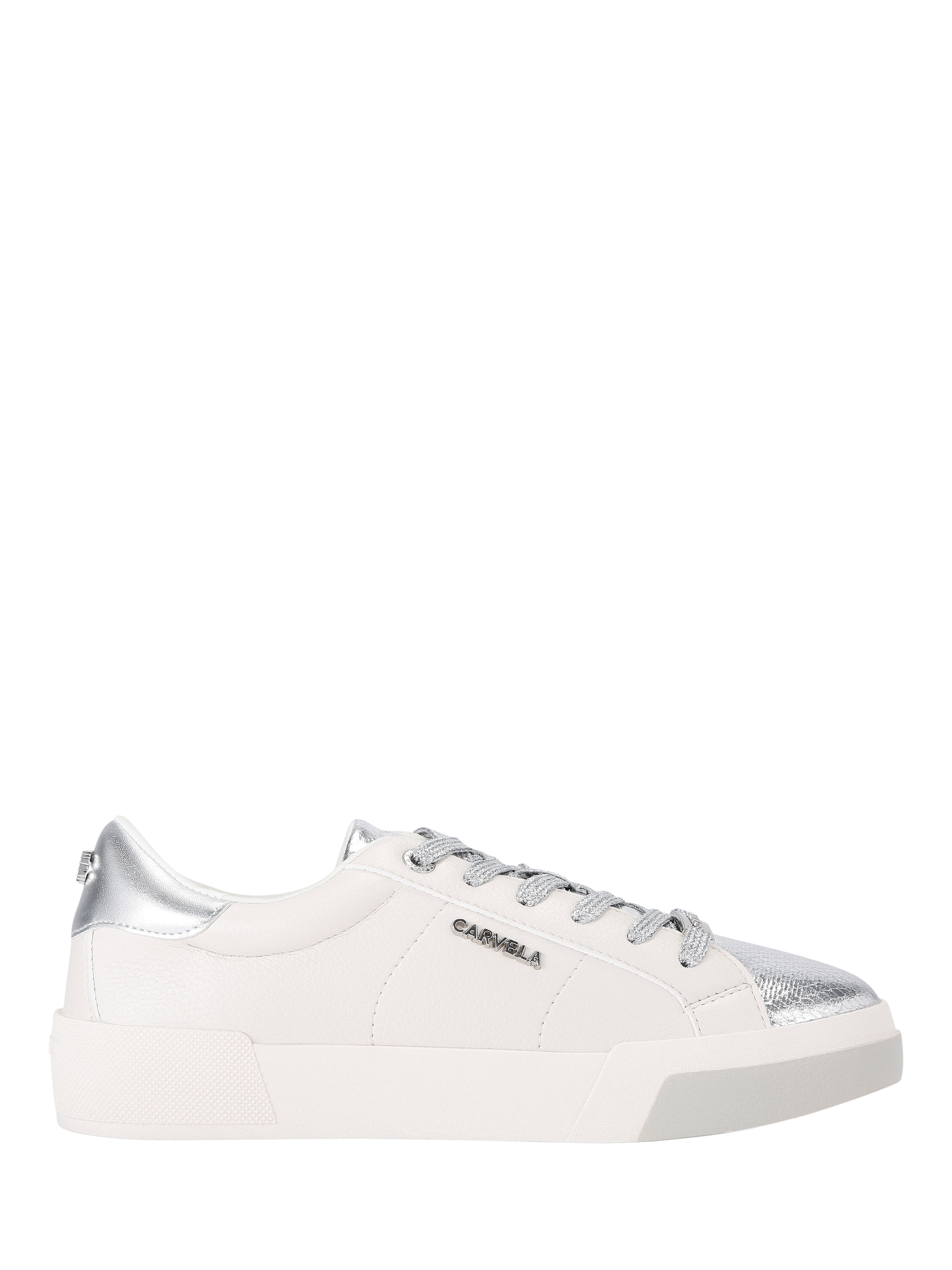 Product image 1 of 4, which shows Carvela Santiana Lace Up Trainers, White, 3
