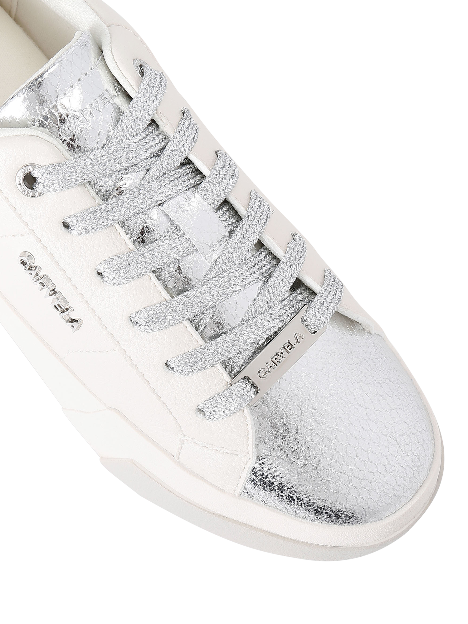 Product image 4 of 4, which shows Carvela Santiana Lace Up Trainers, White, 3