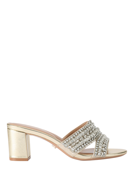 Carvela Pageant Embellished Block Heel Sandals, Gold, Gold