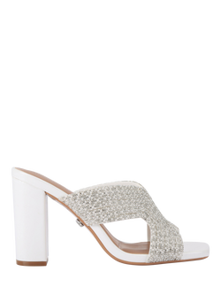 Carvela Paparazzi Pearl Embellished Block Heel Sandals, White, White